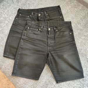 Men's Levi's 511 slim fit jean shorts Black size 32, 2 pair.